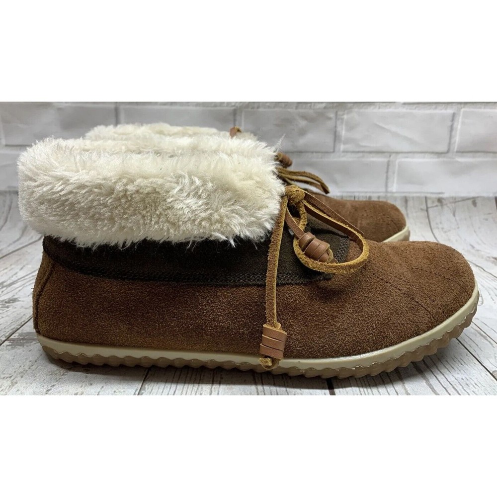 Size 7M - Sperry Top Sider Women's boots WSW5003 Brown Suede Leather w/ Faux Fur - Picture 2 of 12